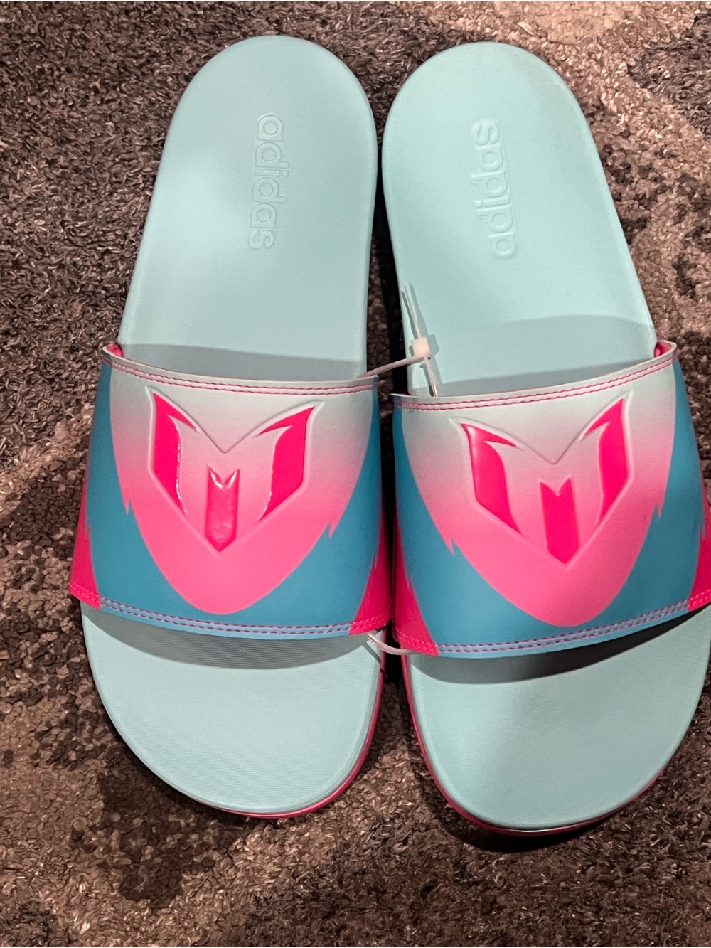 Adidas Men's Adilette Comfort Messi Slide Sandals NWOT Size 10